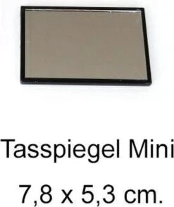 Tasspiegel - Mini - Ultraplat - Zwart - Afmeting: 7,8 X 5,3 X 0,3 Cm -Cosmetica Korting Winkel 1010x1200 4