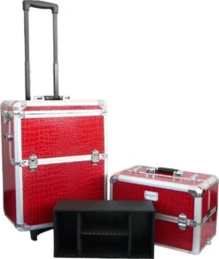 Veronica NAIL-PRODUCTS Aluminium Nagel Trolley 3 In 1 CROCO ROOD, Pedicure, Manicure. Ook Als Sinterklaas Trolley, Trolly, Koffer! -Cosmetica Korting Winkel 1015x1200 4