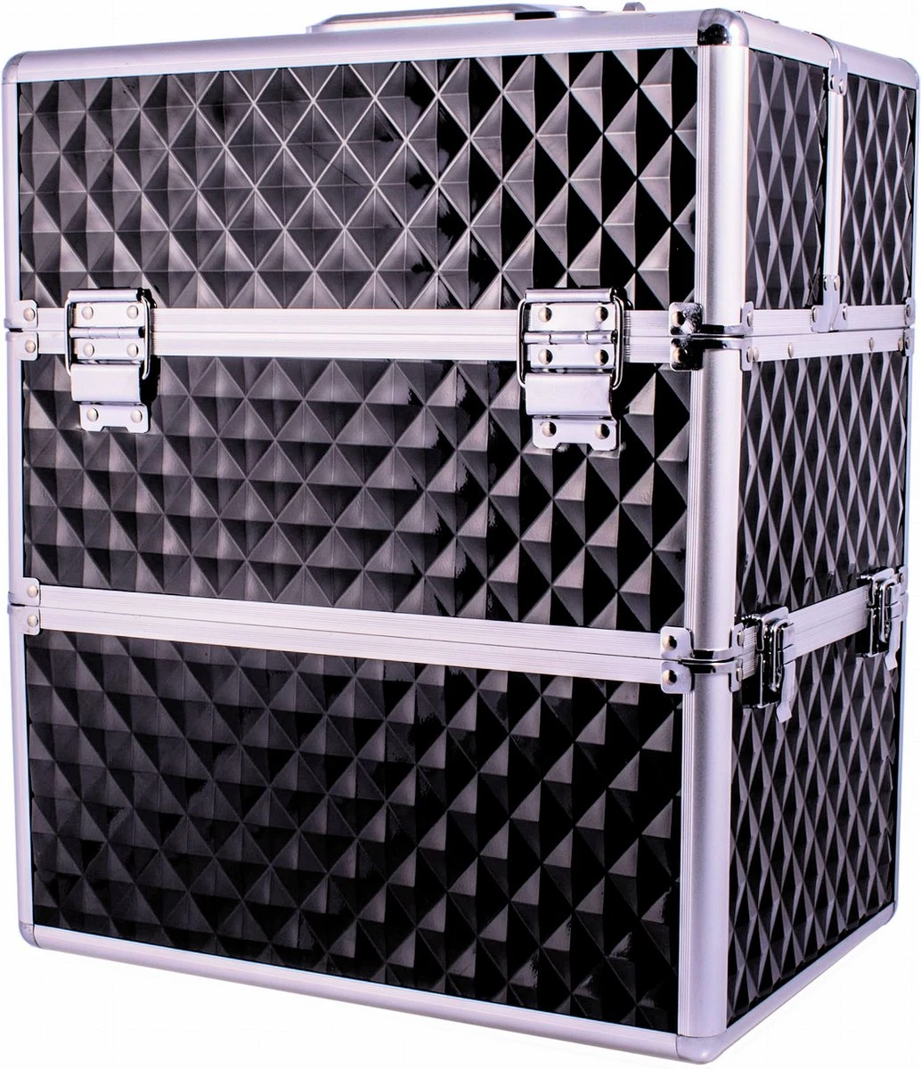 SUNONE Make Up Koffer Patroon Zwart XL 4 SUNONE Make Up Koffer Patroon Zwart XL - Afbeelding 2