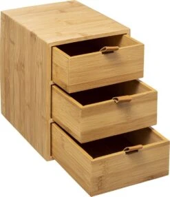 Five® Bamboe Bakjes Met 2 Lades - Hout - Duurzaam - 2 Lades (25 X 14,5 X 20) -Cosmetica Korting Winkel 1038x1200 6