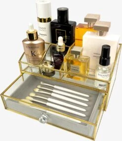 Make Up Organizer Stella | Goud| Cosmetica Organizer|sieraden Organizer | Make Up Organizer | Beautybox | Vitrine Boxje | Glazen Box |Makeup Organizer |Beauty Organizer | Makeupbox |Organizer | Storage Box |Make-uporganizer| Opbergdoos | Sieradendoos -Cosmetica Korting Winkel 1040x1200 7