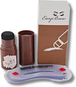 EasyBrow Wenkbrauw Kit Donkerbruin - Wenkbrauw Sjabloon 24 Stuks - Wenkbrauw Stempel - Wenkbrauw Poeder - Eyebrow Stamp - Brow Lift