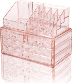 A&K 2in1 Make-up Organizer - 4 Lades Cosmetica Opbergdoos - Kaptafel - Roze -Cosmetica Korting Winkel 1048x1200 10