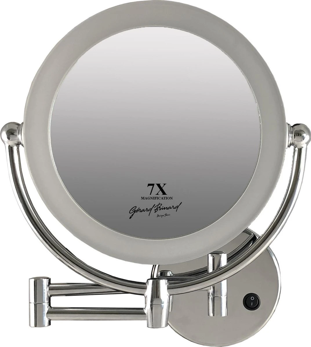 Metalen Verlichte Wand Knik Arm Badkamer LED Spiegel Chroom, Dubbelzijdig Verlicht, 7x Vergroting 22cm Doorsnee, Inculsief 4x AA Batterijen En Stroomkabel(USB). 3 Metalen Verlichte Wand Knik Arm Badkamer LED Spiegel Chroom, Dubbelzijdig Verlicht, 7x Vergroting 22cm Doorsnee, Inculsief 4x AA Batterijen En Stroomkabel(USB).