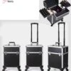 Kapper Koffer| Nagel | Visagist | Make-up | Cosmetica | Schminken | Trolley Stevig En Gemaakt Van Aluminium | 3 Delig | 8 Wielen | Bedekt Met Mooie Zilver Strips -Cosmetica Korting Winkel 1080x1200 4