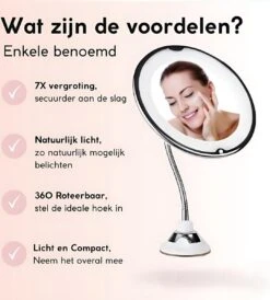 Make-Up Spiegel - 7X Vergroting - LED Licht - Make Up Spiegel Met Verlichting - Vergrootspiegel Met Zuignap - Exclusief Baterijen(Niet Ingegrepen 3AAA)3AAA -Cosmetica Korting Winkel 1081x1200 4