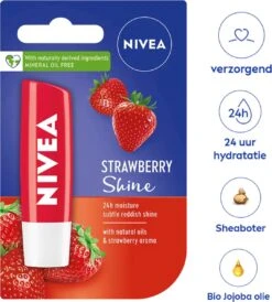 Nivea - Labello Strawberry Shine Lippenbalsem - 5,5 Ml Stick - Lipbalsem - Lipbalm - Lipverzorging - Verrijkt Met Shea Boter En Bio Jojoba Olie -Cosmetica Korting Winkel 1082x1200 3