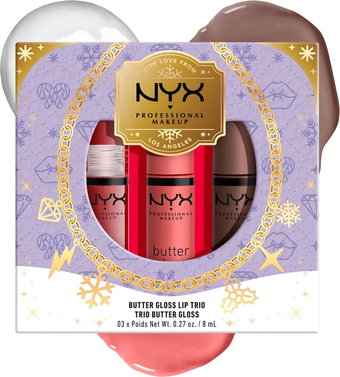 NYX Professional Makeup - Holidays 2022 Mrs Claus - Butter Gloss Trio - Lip Gloss 4 NYX Professional Makeup - Holidays 2022 Mrs Claus - Butter Gloss Trio - Lip Gloss - Afbeelding 2