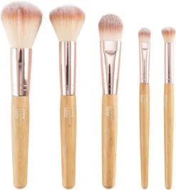 Make Up Brush - Oogschaduw - Cosmetica Kwasten / Borstels - Cosmetica - Blending Make Up Kwast - Make Up Set - Bamboe Kwasten - Make-Up Accessories - Poederkwast - Foundation Make Up Set 5 Delig -