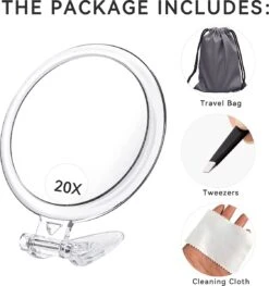 5 Inch, 20x Vergrotende Spiegel, Tweezijdige Spiegel, 20X/1x Vergroting, Opvouwbare Make-upspiegel Met Handheld/standaard, Gebruik Voor Make-up Toepassing, Pincet, En Mee-eter/smetverwijdering. (zilver) 15 5 Inch, 20x Vergrotende Spiegel, Tweezijdige Spiegel, 20X/1x Vergroting, Opvouwbare Make-upspiegel Met Handheld/standaard, Gebruik Voor Make-up Toepassing, Pincet, En Mee-eter/smetverwijdering. (zilver) -Cosmetica Korting Winkel 1125x1200 11