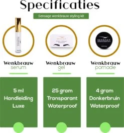 Sensage Wenkbrauwgel Set | Brow Soap | Pomade Donkerbruin | Wenkbrauw Serum | Wenkbrauw Borstel 3 Stuks -Cosmetica Korting Winkel 1126x1200 5