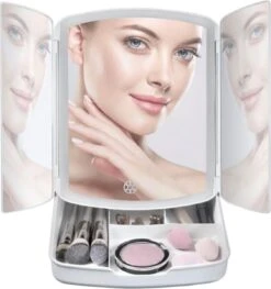 Merkloos Make-up Organizer Met Spiegel En LED Van METU-Online - Make Up Opberger - Make Up Spiegel Met Led Lamp - Makeup Opbergdoos - Make-up Spiegel Wit - Make Up Spiegel Met Verlichting En Usb - Make Up Koffer - Make Up Tafel - Make Up Organizer -Cosmetica Korting Winkel 1128x1200 12