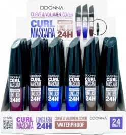 D'Donna - Curl Mascara - Paars - Waterproof - 1 Flesje Met 8 Gram Inhoud -Cosmetica Korting Winkel 1128x1200 6