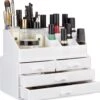 A&K 2in1 Make-up Organizer - 4 Lades Cosmetica Opbergdoos - Kaptafel - Wit -Cosmetica Korting Winkel 1135x1200 15