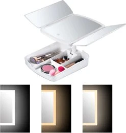 Merkloos Make-up Organizer Met Spiegel En LED Van METU-Online - Make Up Opberger - Make Up Spiegel Met Led Lamp - Makeup Opbergdoos - Make-up Spiegel Wit - Make Up Spiegel Met Verlichting En Usb - Make Up Koffer - Make Up Tafel - Make Up Organizer -Cosmetica Korting Winkel 1140x1200 12