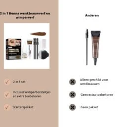 2 In 1 - Henna Wenkbrauwverf En Wimperverf - Bruin - Henna Brows - DIY Henna Brows Kit - Starterspakket -Cosmetica Korting Winkel 1152x1200 4