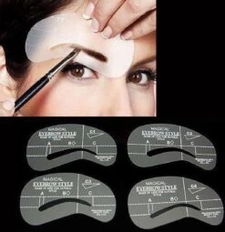 4 Stuks Wenkbrauw Mal - Template - Makeup - Sjabloon - Wenkbrauwpotlood -Cosmetica Korting Winkel 1161x1200 8