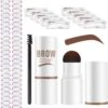 Merkloos Wenkbrauw Stempel – Brow Stamp – Stempelset – Make Up – Bruin – Incl. 34 Sjablonen – Incl. Wenkbrauw Borstel – Waterproof - Herbruikbaar - Cadeau Voor Haar -Cosmetica Korting Winkel 1169x1200 3