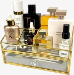 Make Up Organizer Stella | Goud| Cosmetica Organizer|sieraden Organizer | Make Up Organizer | Beautybox | Vitrine Boxje | Glazen Box |Makeup Organizer |Beauty Organizer | Makeupbox |Organizer | Storage Box |Make-uporganizer| Opbergdoos | Sieradendoos -Cosmetica Korting Winkel 1171x1200 12