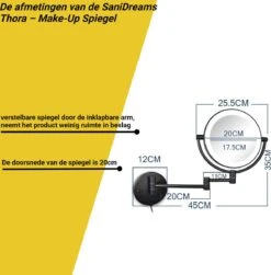 SaniDreams Thora - Make-up Spiegel-rond-zwart-10x Vergroot -Cosmetica Korting Winkel 1183x1200 17
