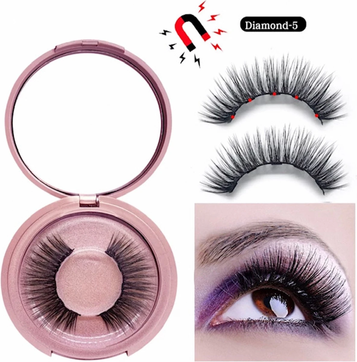 Nepwimers Zonder Lijm | Magnetische Wimpers | Eyeliners | Diamond Wimpers | Pincet | Wimperset | Model Diamond | Fake Lashes | M5 Lashes Diamond Set | Herbruikbare Wimpers | 3D Wimpers | Kit | Waterbestendig | Natuurlijke Wimpers | Waterproof 5 Nepwimers Zonder Lijm | Magnetische Wimpers | Eyeliners | Diamond Wimpers | Pincet | Wimperset | Model Diamond | Fake Lashes | M5 Lashes Diamond Set | Herbruikbare Wimpers | 3D Wimpers | Kit | Waterbestendig | Natuurlijke Wimpers | Waterproof - Afbeelding 3