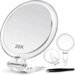 5 Inch, 20x Vergrotende Spiegel, Tweezijdige Spiegel, 20X/1x Vergroting, Opvouwbare Make-upspiegel Met Handheld/standaard, Gebruik Voor Make-up Toepassing, Pincet, En Mee-eter/smetverwijdering. (zilver) 14 5 Inch, 20x Vergrotende Spiegel, Tweezijdige Spiegel, 20X/1x Vergroting, Opvouwbare Make-upspiegel Met Handheld/standaard, Gebruik Voor Make-up Toepassing, Pincet, En Mee-eter/smetverwijdering. (zilver) -Cosmetica Korting Winkel 1192x1200 22