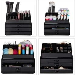 Relaxdays Make-up Organizer - Sieradendoosje - Cosmetica - Zwart -Cosmetica Korting Winkel 1198x1200 75
