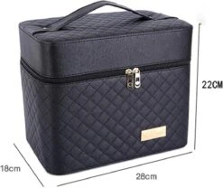 Confibel Make Up Koffer - Uitklapbaar - 5 Opbergbakken - Met Spiegel - Zwart -Cosmetica Korting Winkel 1200x1011 5