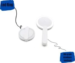 Merkloos Make Up Spiegel Met Led Verlichting - Verzorging Spiegel - Luxe Handspiegel - Zakspiegel - Sterke Handvat -Wit -Cosmetica Korting Winkel 1200x1012 7