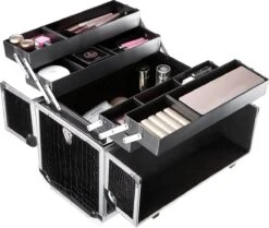 A.T. Shop Cosmeticakoffer, Make-up Koffer, Beauty Case, Bewaren Van Make-up, Nagellak. Zwart -Cosmetica Korting Winkel 1200x1016 1