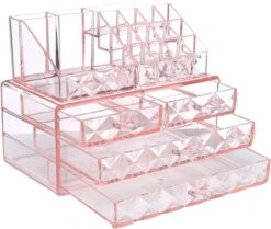 A&K 2in1 Make-up Organizer - 4 Lades Cosmetica Opbergdoos - Kaptafel - Roze -Cosmetica Korting Winkel 1200x1017 6