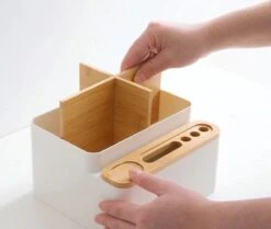 LYVION Make-up En Bureau Organizer - Kunststof En Bamboe -Cosmetica Korting Winkel 1200x1017 7