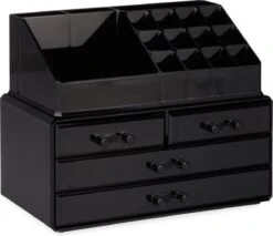 A&K 2in1 Make-up Organizer - 4 Lades Cosmetica Opbergdoos - Kaptafel - Zwart -Cosmetica Korting Winkel 1200x1035 5