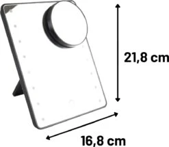 Orange85 Make-up Spiegel - Met Verlichting - LED - Met Vergrootglas - Zwart -Cosmetica Korting Winkel 1200x1044 2