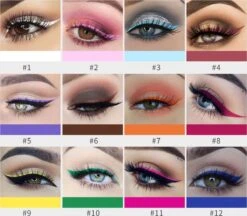 Handaiyan Liquid Eyeliner – 12 Verschillende Kleuren - Make Up – Set - Kleur - Cadeau - Kleuren - Waterproof & Langhoudend -Cosmetica Korting Winkel 1200x1048 2