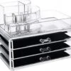 UNIQ Make-up Organiser Met 3 Lades SF-1303 (U320) - Cosmetica Opbergdoos - Transparant