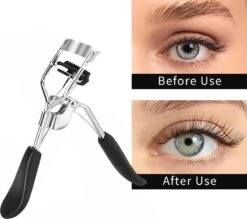 INTER-ESQUE® Wimperkruller Met Kam - Eyelash Curler + 5x Gratis Extra Siliconen Pad - Zwart/Zilver -Cosmetica Korting Winkel 1200x1066 4