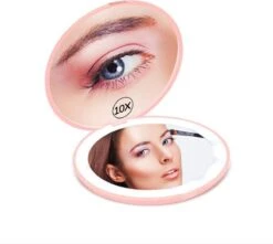 Fritzline© Make-up Spiegel | Compact | Tru-Daylight LED Verlichting | 10x Vergroting | Rond -Cosmetica Korting Winkel 1200x1075 3