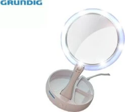 Grundig Opmaakspiegel - LED-verlichting - Opbergruimte Sieraden - Gewone En Vergrotende Spiegel - Wit -Cosmetica Korting Winkel 1200x1079 9