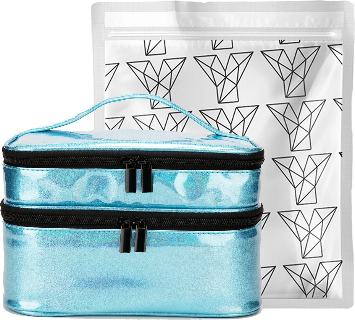 YONO Nagellak Tas - Nagelkoffer Beautycase - Cosmetica Koffer - Manicure Organizer - Blauw 7 YONO Nagellak Tas - Nagelkoffer Beautycase - Cosmetica Koffer - Manicure Organizer - Blauw - Afbeelding 5