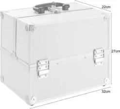 AREBOS Cosmetica Koffer - Beauty Case - Cosmetica Trolley - 15 L - Zilber -Cosmetica Korting Winkel 1200x1088 8