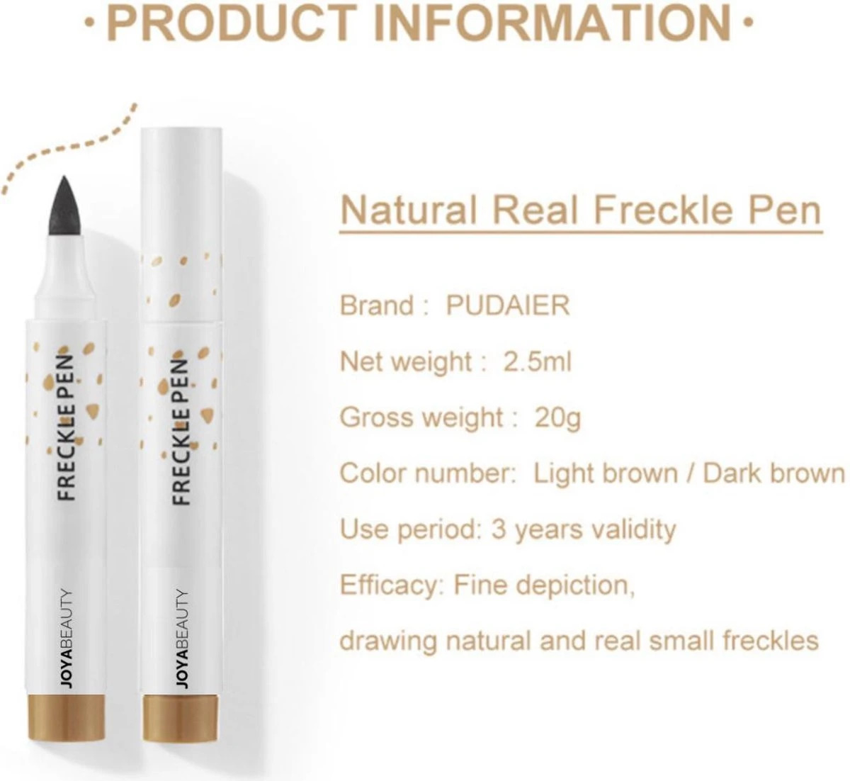 Joya Beauty® Sproetjes Pen | Freckle Pen | Kleur 1: Licht Bruin 7 Joya Beauty® Sproetjes Pen | Freckle Pen | Kleur 1: Licht Bruin - Afbeelding 5