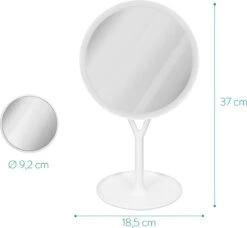 Navaris Make-up Spiegel Met Verlichting - Inclusief Kleinere Handspiegel Met 5x Vergroting - LED-verlichting Met Dim-functie - Wit -Cosmetica Korting Winkel 1200x1110 5