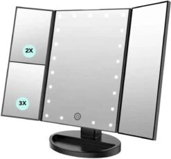 ECCEB Make-up Spiegel - LED Verlichting - Vergrootspiegel - Inklapbaar - 22 LED Lampjes - Draaibaar - Batterij & USB Oplaadbaar - Smart Touch -Cosmetica Korting Winkel 1200x1116 8