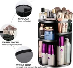 ESSIBLE Make-Up Organizer - 360° Roterend - Opbergbox - Opbergdoos Cosmetica - Sieradendoos - Nagellak - Lippenstift - Zwart 14 ESSIBLE Make-Up Organizer - 360° Roterend - Opbergbox - Opbergdoos Cosmetica - Sieradendoos - Nagellak - Lippenstift - Zwart -Cosmetica Korting Winkel 1200x1122 4