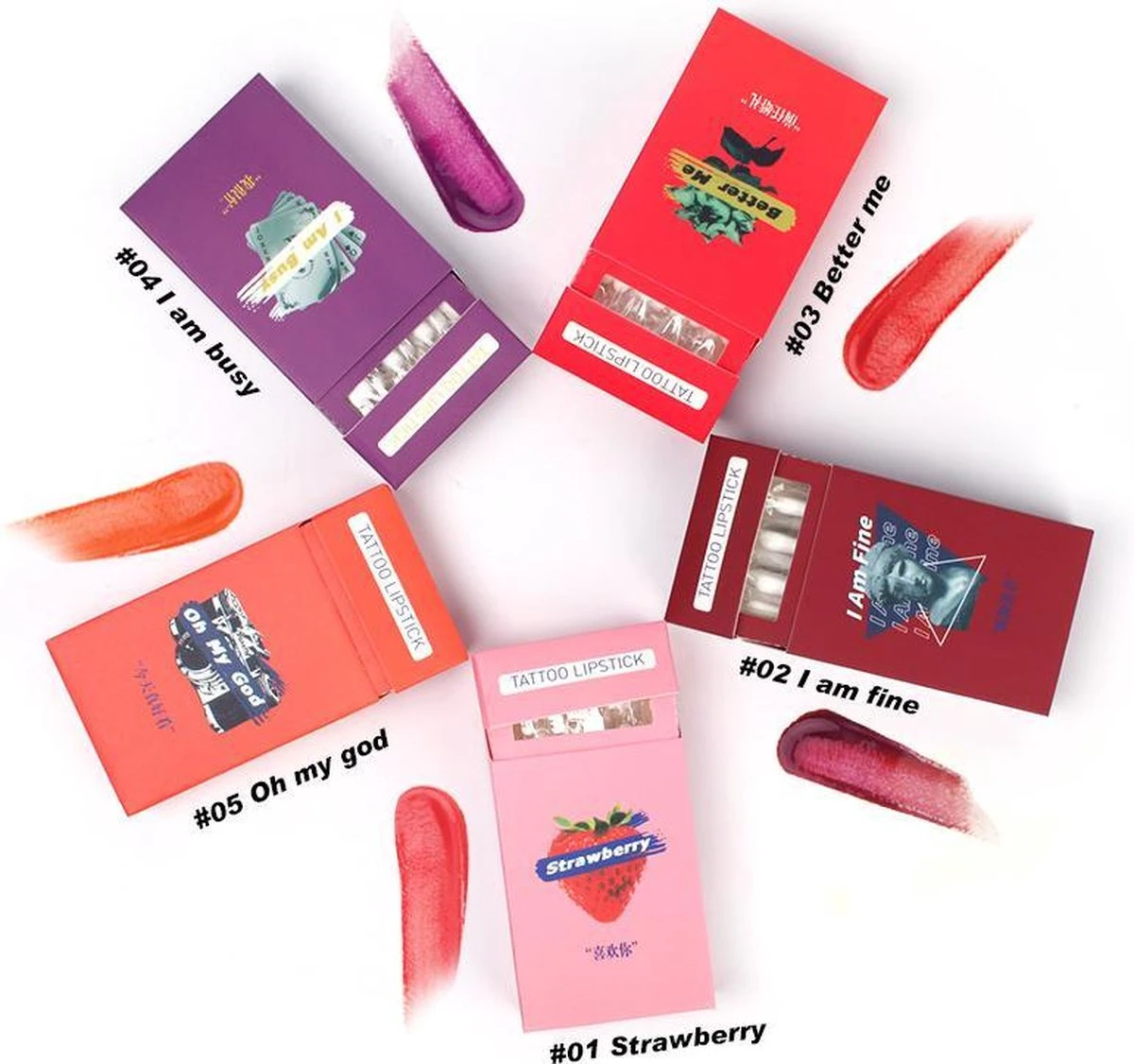 Lip Tint - Strawberry - Cheek Tint - Tattoo Lipstick - Lip And Cheek Tint - Cigarette Lip Tint - Lip Tint Peel Off - Waterproof Lipstick - Lippenstift- Lipgloss - Langhoudende Lipgloss - Cotton Swab Lip Tint - Sigaretten Lip Tint - Lip Tattoo 5 Lip Tint - Strawberry - Cheek Tint - Tattoo Lipstick - Lip And Cheek Tint - Cigarette Lip Tint - Lip Tint Peel Off - Waterproof Lipstick - Lippenstift- Lipgloss - Langhoudende Lipgloss - Cotton Swab Lip Tint - Sigaretten Lip Tint - Lip Tattoo - Afbeelding 3