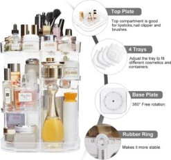 AMEITECH Make-uporganizer, Verstelbaar 360 Roterende Cosmetische Opslagcarrousel Draaiende Houder Opbergrek Met 5 Lagen Grote Capaciteit, Geweldig Voor Aanrecht Ijdelheid, Vierkant 12 AMEITECH Make-uporganizer, Verstelbaar 360 Roterende Cosmetische Opslagcarrousel Draaiende Houder Opbergrek Met 5 Lagen Grote Capaciteit, Geweldig Voor Aanrecht Ijdelheid, Vierkant -Cosmetica Korting Winkel 1200x1129 5
