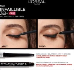 L’Oréal Paris Infaillible 36H Grip Gel Automatic Eyeliner - Taupe Grey -Cosmetica Korting Winkel 1200x1139 3