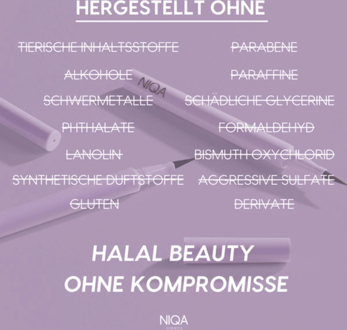 NIQA - Liquid Eyeliner Nightfall - Cat Eye Look - Vegan & Halal 8 NIQA - Liquid Eyeliner Nightfall - Cat Eye Look - Vegan & Halal - Afbeelding 6