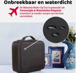 Mmoods Make-up Koffer – Make Up Tas Reizen – Makeup Organizer Verstelbaar -Beautycase Waterdicht – Make-up Tasje Voor Onderweg – Toilettas Voor Cosmetica Zwart -Cosmetica Korting Winkel 1200x1143 10